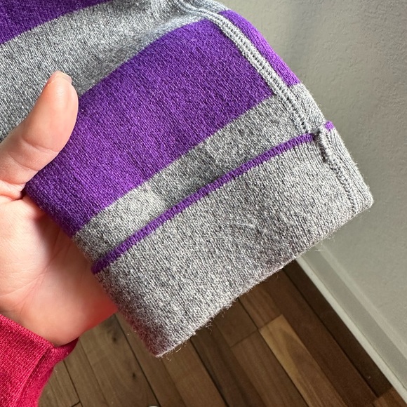 Bela NYC Wool/Cashmere Blend Purple/Grey striped single button cardigan sz: S - Picture 7 of 8